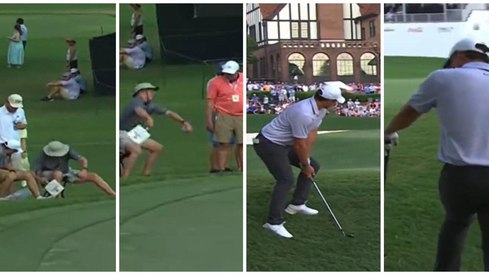 Rory McIlroy hits SHANK at Tour Championship as golf fan gets WIPED out by rope!